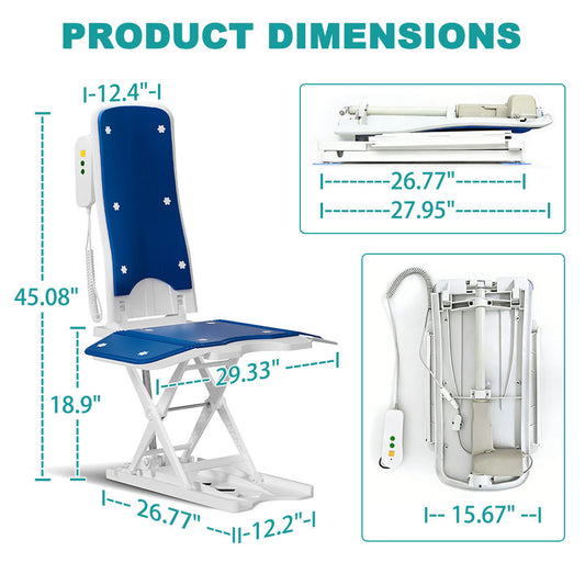 Electric Height-Adjustable Bathroom Shower Chair