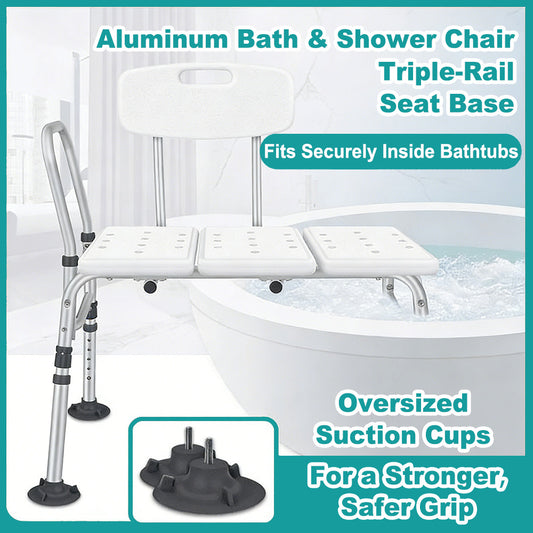 Bathroom Shower Chairs, Tub Transfer Shower Bench with 10-Level Height Adjustment - Slip-Resistant Shower Chair for Elderly, Disabled & Pregnant - 330lb Capacity