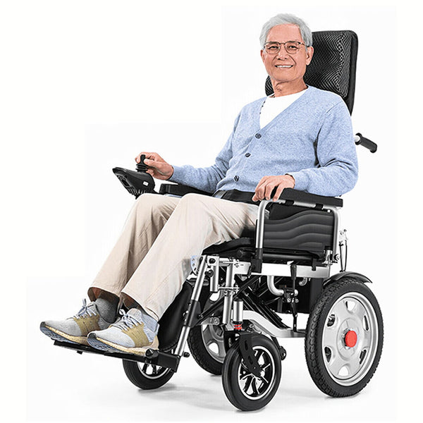 High-Back Foldable Electric Wheelchair | Features 500W Motor & EABS Brakes