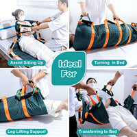12-Handle Patient Positioning Transfer Pad / Slide Sheet - Heavy Duty Transfer Board with Handles for Safe Patient Lifting & Turning