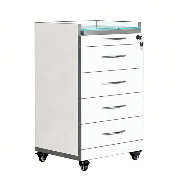 4 Drawer Mobile Dental Storage Cabinet, Dental Clinic Stainless Steel Storage Cabinet