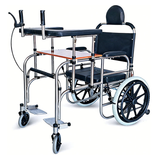 Elderly 2-in-1 Walker and Wheelchair Combo