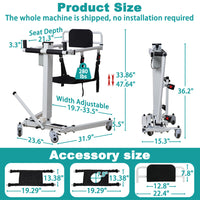Electric Portable Lift Transfer Chair, Transfer Chair for Elderly & Disabled , Folding Portable Patient Lift for Home, Bathroom & Car Transfers