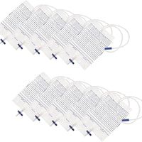 2000ml Disposable Sterile Urine Bag | Cross Anti-Reflux Valve | 90cm Tube | Pack of 10
