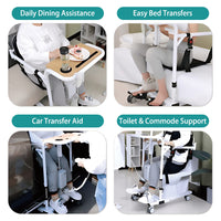 Electric Transfer Lift Chair for Seniors & Patients， 5-in-1 Adjustable Height Power Lift Chair with Hoist Brackets, 4 Casters | Home Mobility Aid for Elderly Care & Caregiver Assistance