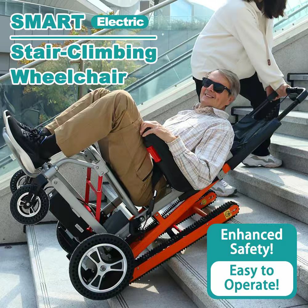 2-in-1 Electric Stair Climber Wheelchair with Detachable Tracks & Dual Batteries