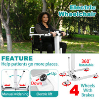 Electric Portable Lift Transfer Chair, Transfer Chair for Elderly & Disabled , Folding Portable Patient Lift for Home, Bathroom & Car Transfers