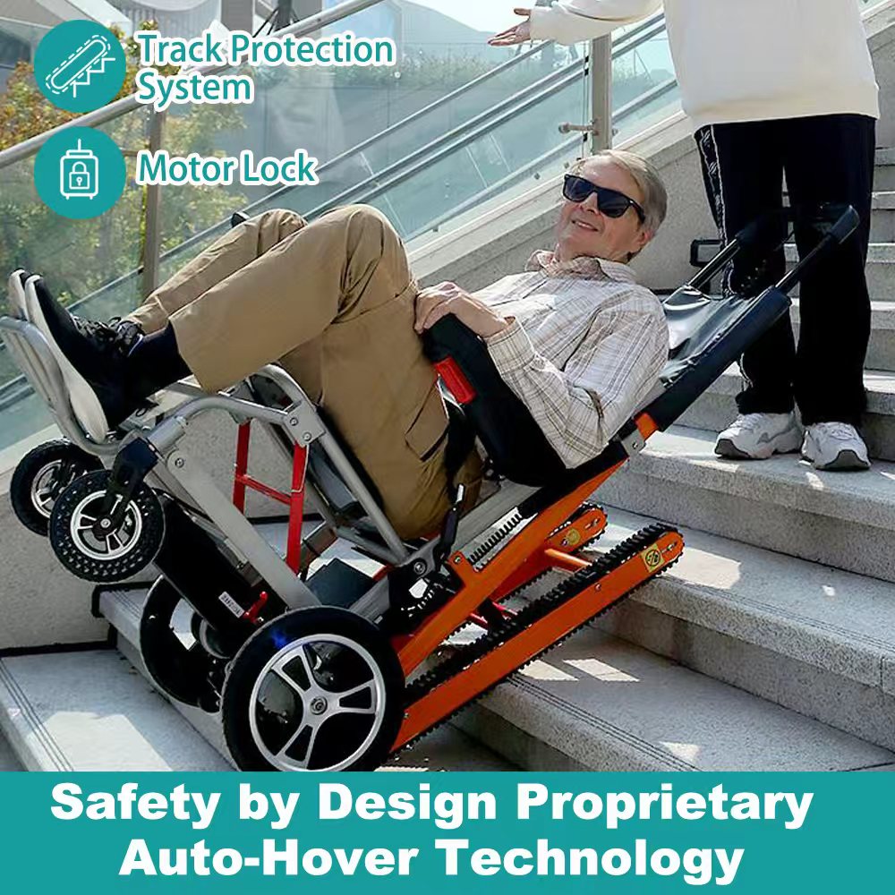 2-in-1 Electric Stair Climber Wheelchair with Detachable Tracks & Dual Batteries