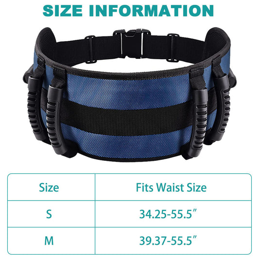 6 Heavy Handles - Gate Belt with Easy Fasten Buckle - Lift Assist for Elderly and Caregiver Support | 2 Sizes S and M Available