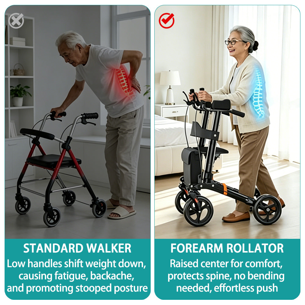 Upright Rollator – All Terrain, Foldable Seat Walker