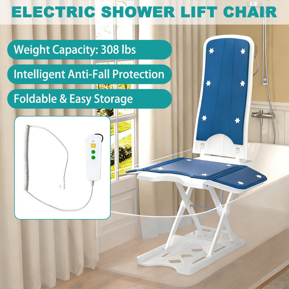 Electric Height-Adjustable Bathroom Shower Chair