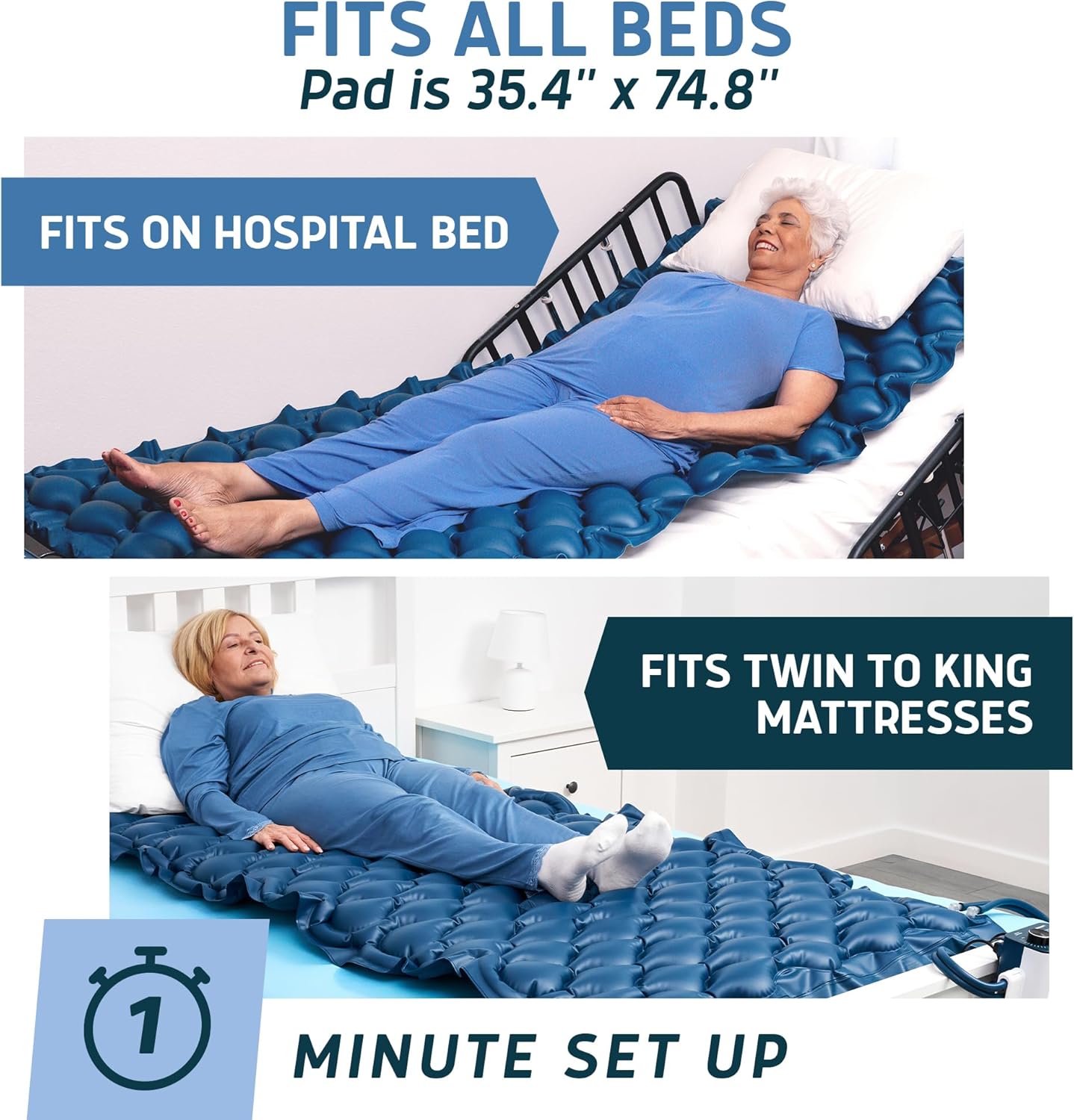 Alternating Air Pressure Mattress Pad with Static Mode