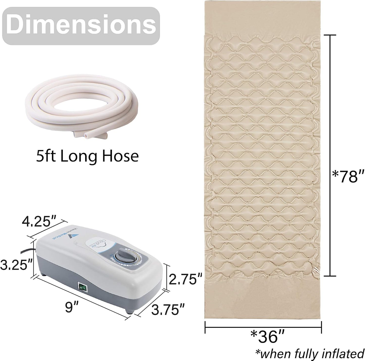 Pressure Mattress Topper with Pump Twin