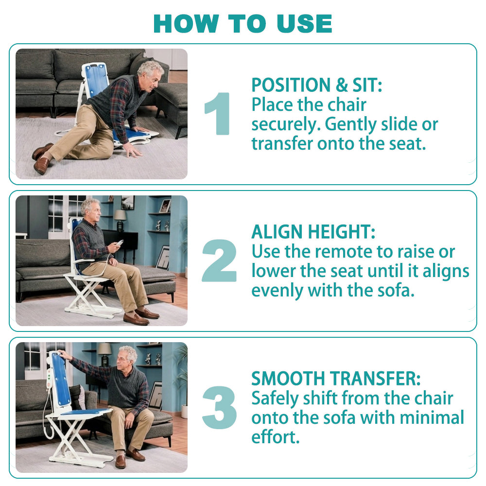Electric Height-Adjustable Bathroom Shower Chair