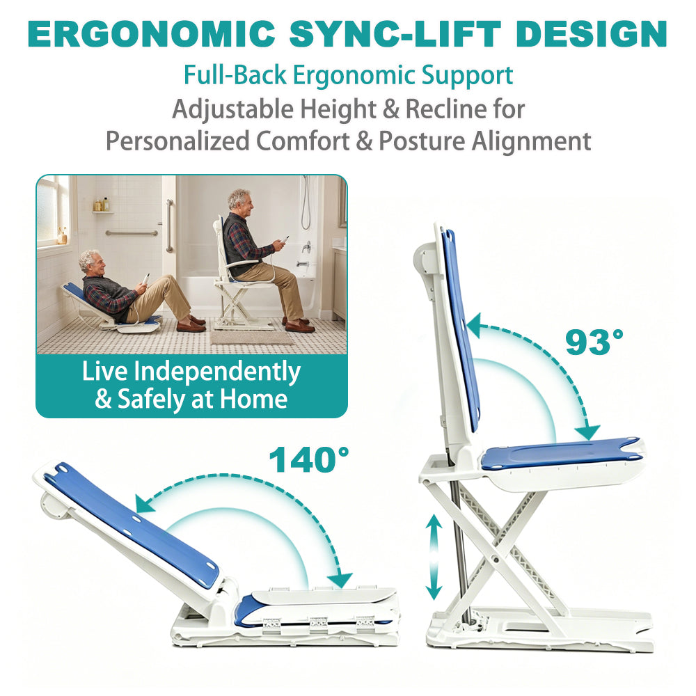 Electric Height-Adjustable Bathroom Shower Chair