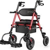 Adjustable Height Rollator Walker With Brakes

