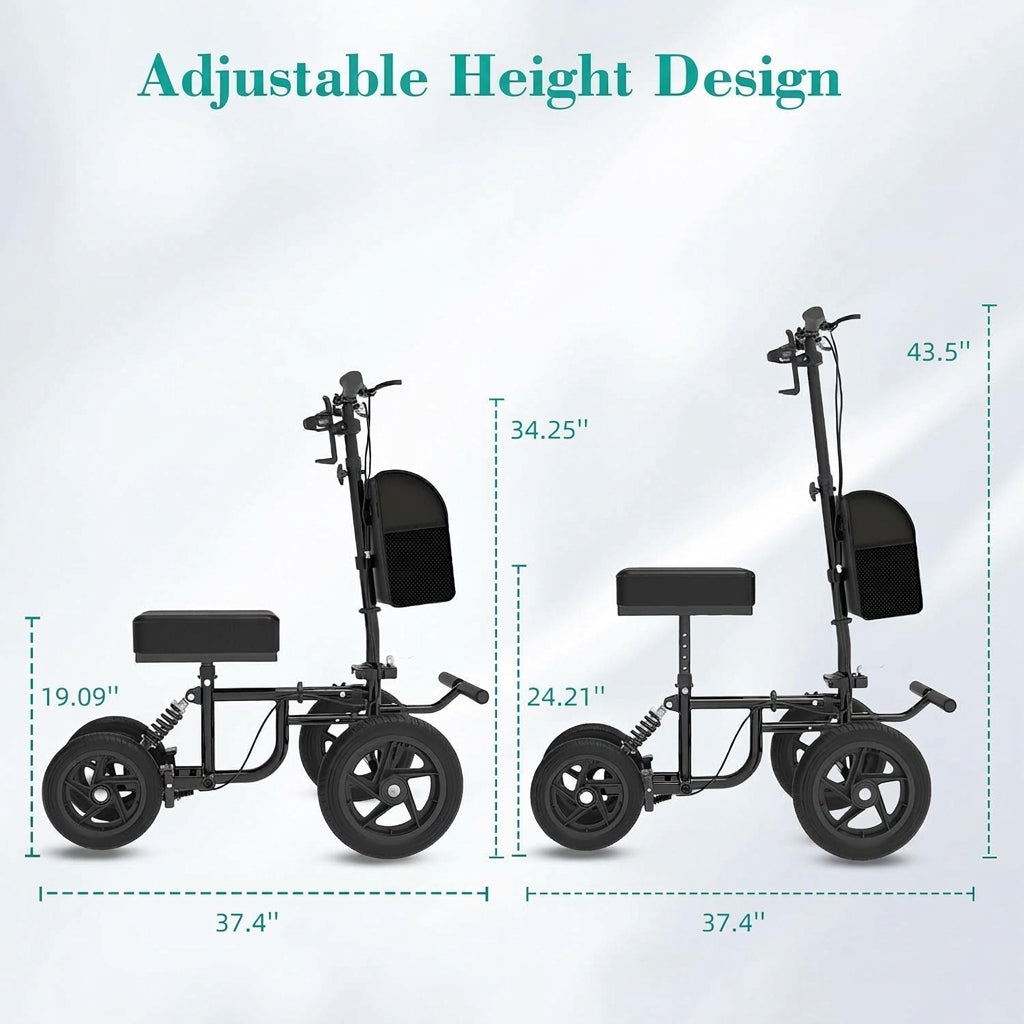All Terrain Steerable Knee Scooter Foldable Walker