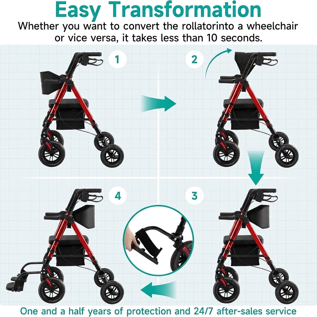 Lightweight Folding Rollator Walker For Seniors