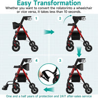 Lightweight Folding Rollator Walker For Seniors