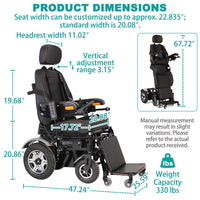 Standing Electric Wheelchairs - Heavy Duty Electric Wheelchair for Bariatric Users