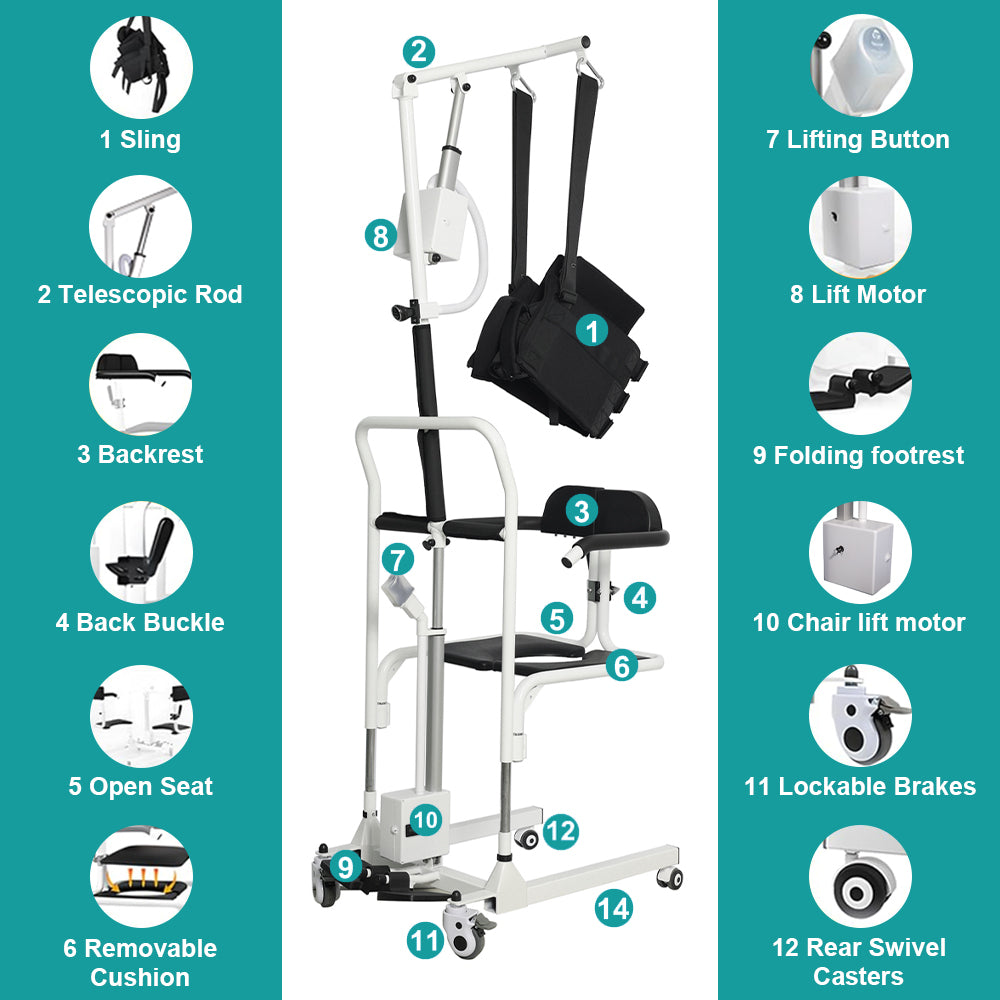 Electric Patient Lift Transfer Chair, Best Lift Chairs for Elderly Consumer