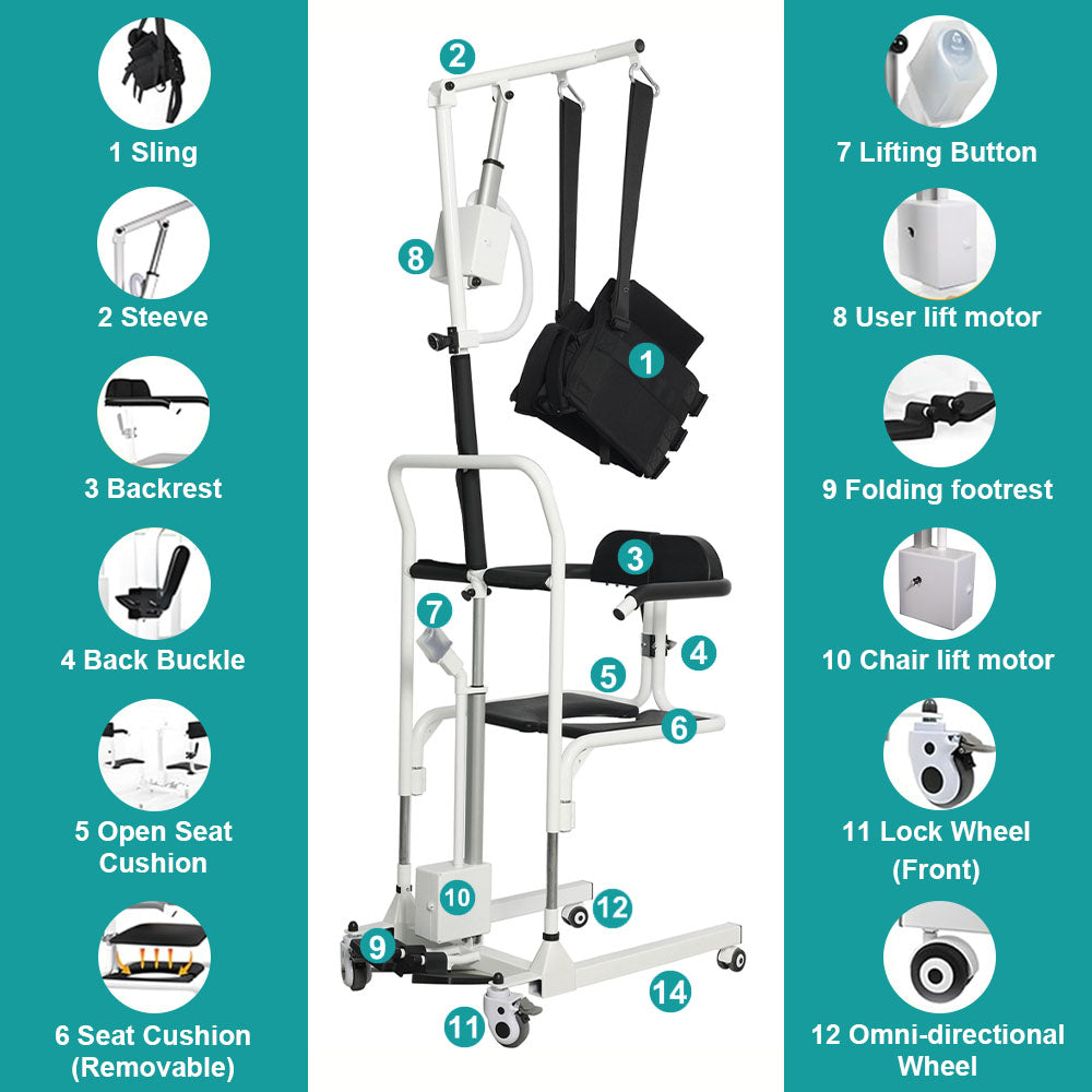 Electric Patient Lift Transfer Chair, Best Lift Chairs for Elderly Consumer